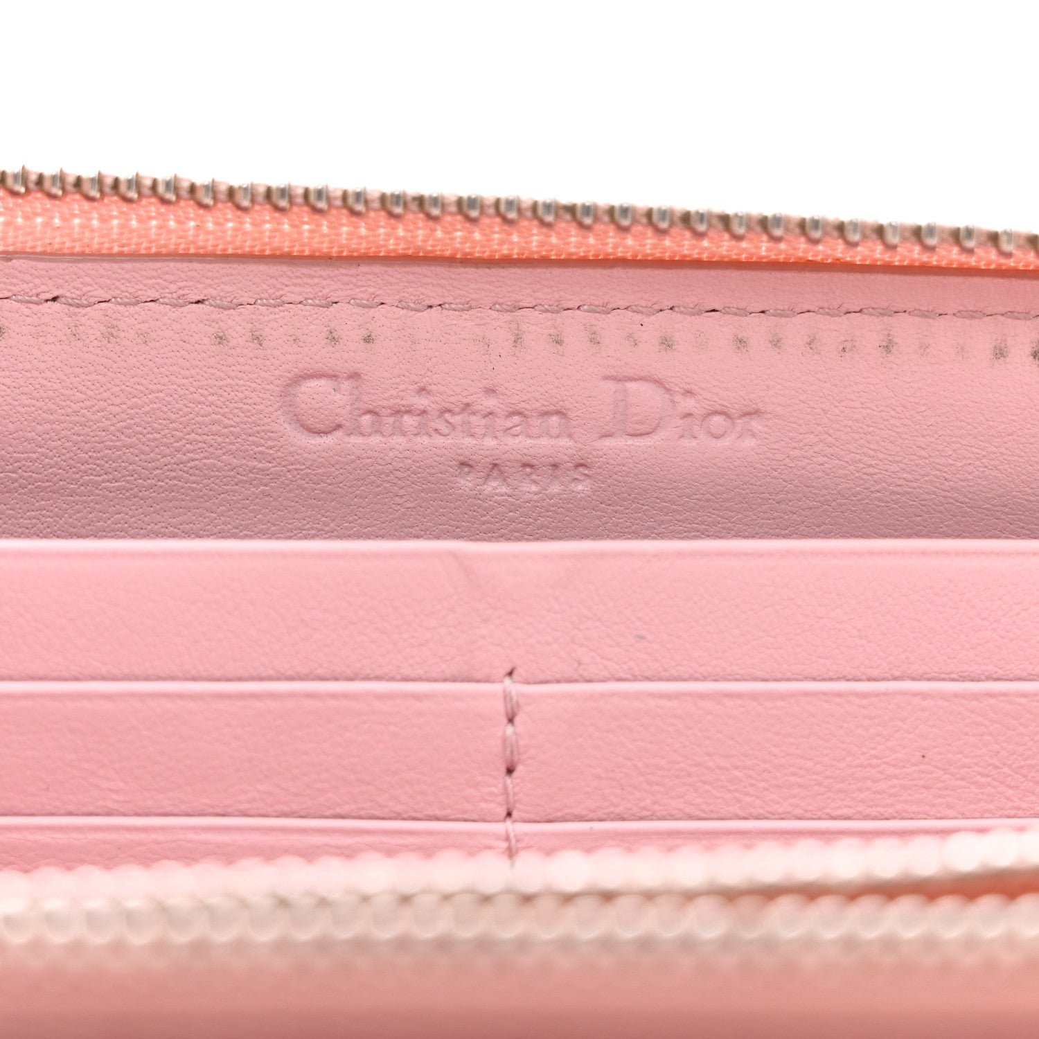 Christian Dior Patent Cannage Lady Dior Continental Zip Wallet Pink 6 of 15