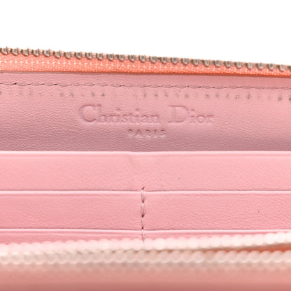Christian Dior Patent Cannage Lady Dior Continental Zip Wallet Pink 6 of 15
