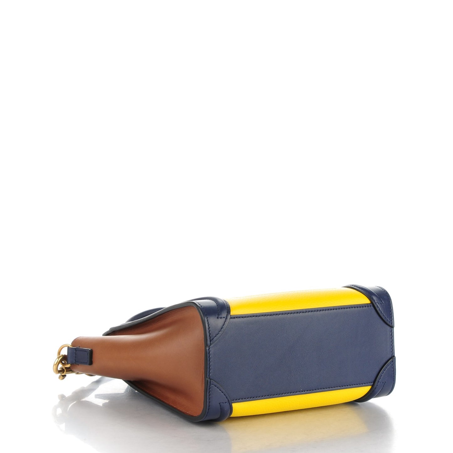 Smooth Drummed Calfskin Nano Tri-Color Luggage Yellow
