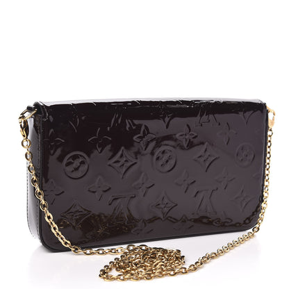 Louis Vuitton Vernis Pochette Felicie Chain Wallet Amarante 3 of 10