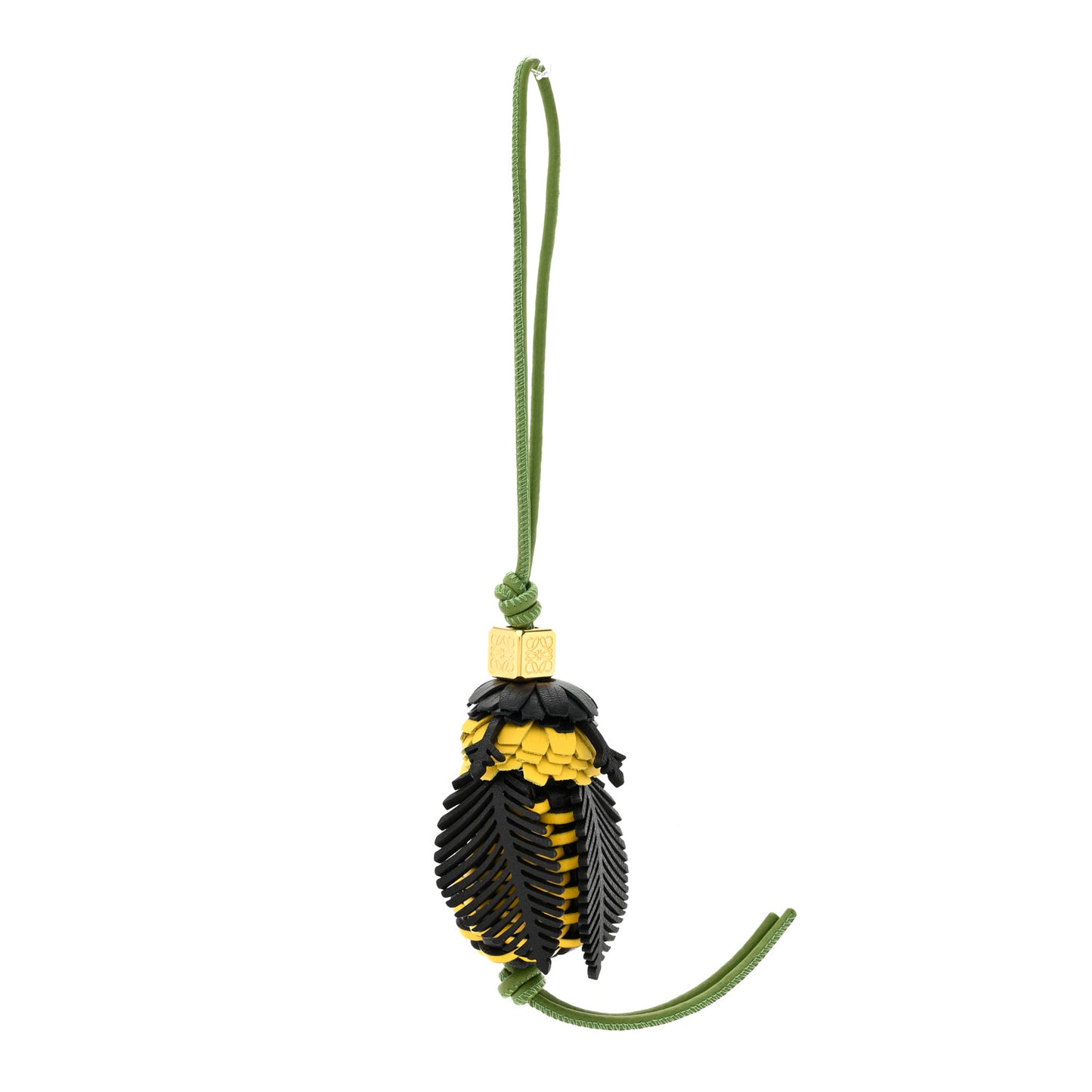 Calfskin Bee Charm Black Yellow