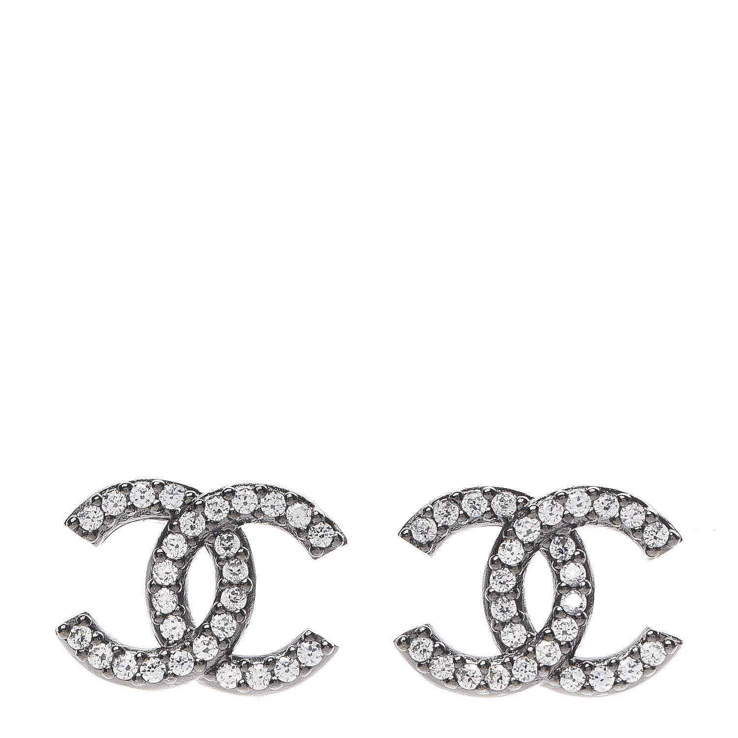 Chanel Ruthenium Crystal CC Earrings 1 of 4