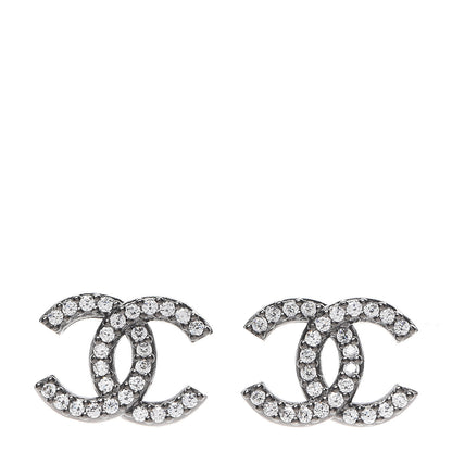 Chanel Ruthenium Crystal CC Earrings 1 of 4
