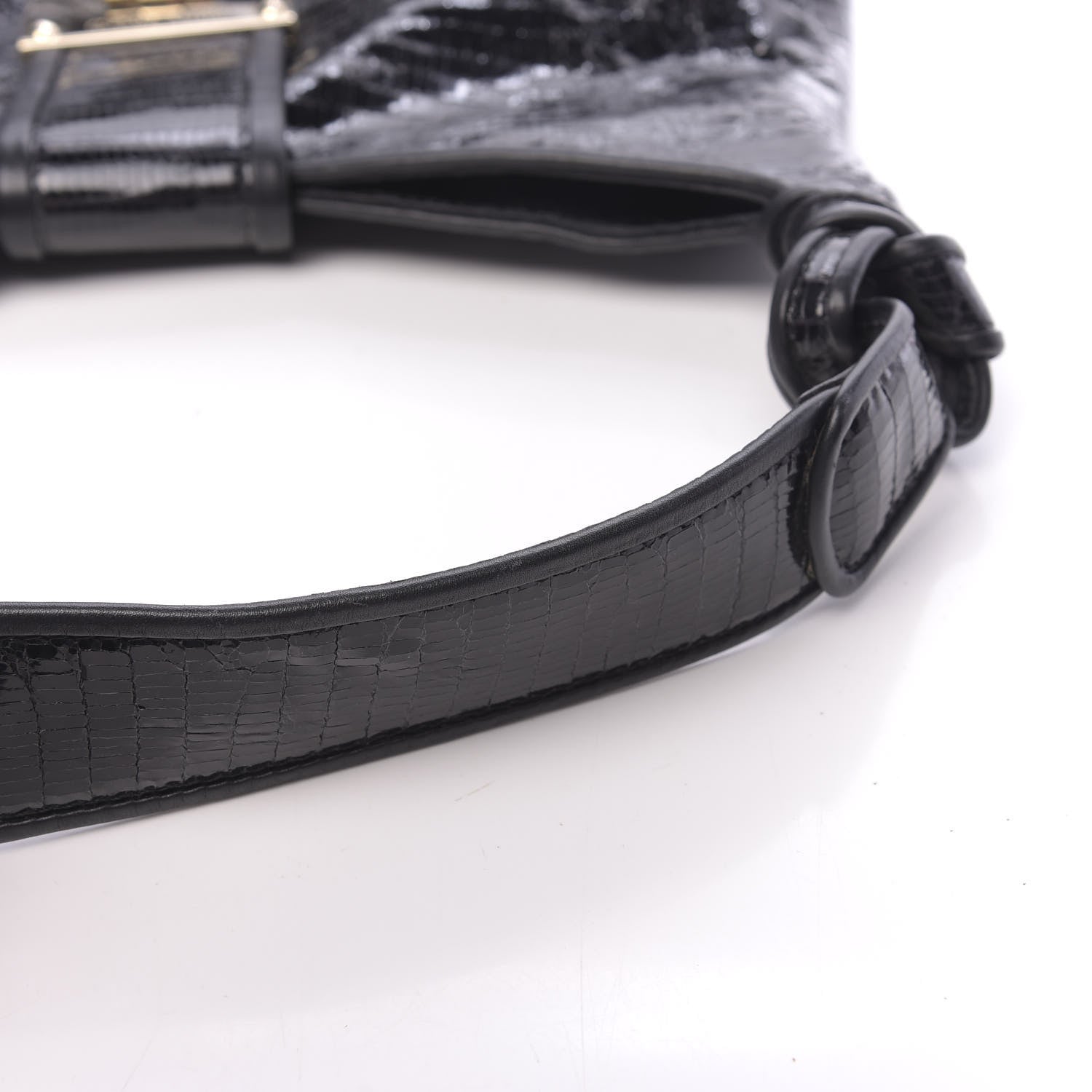 Jimmy Choo Snake Calfskin Embossed Rahmyn Hobo Bag Black 8 of 14
