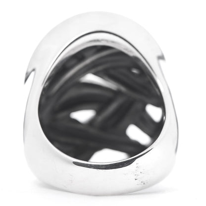 David Yurman Sterling Silver Diamond Papyrus Ring 55 7.25 4 of 5