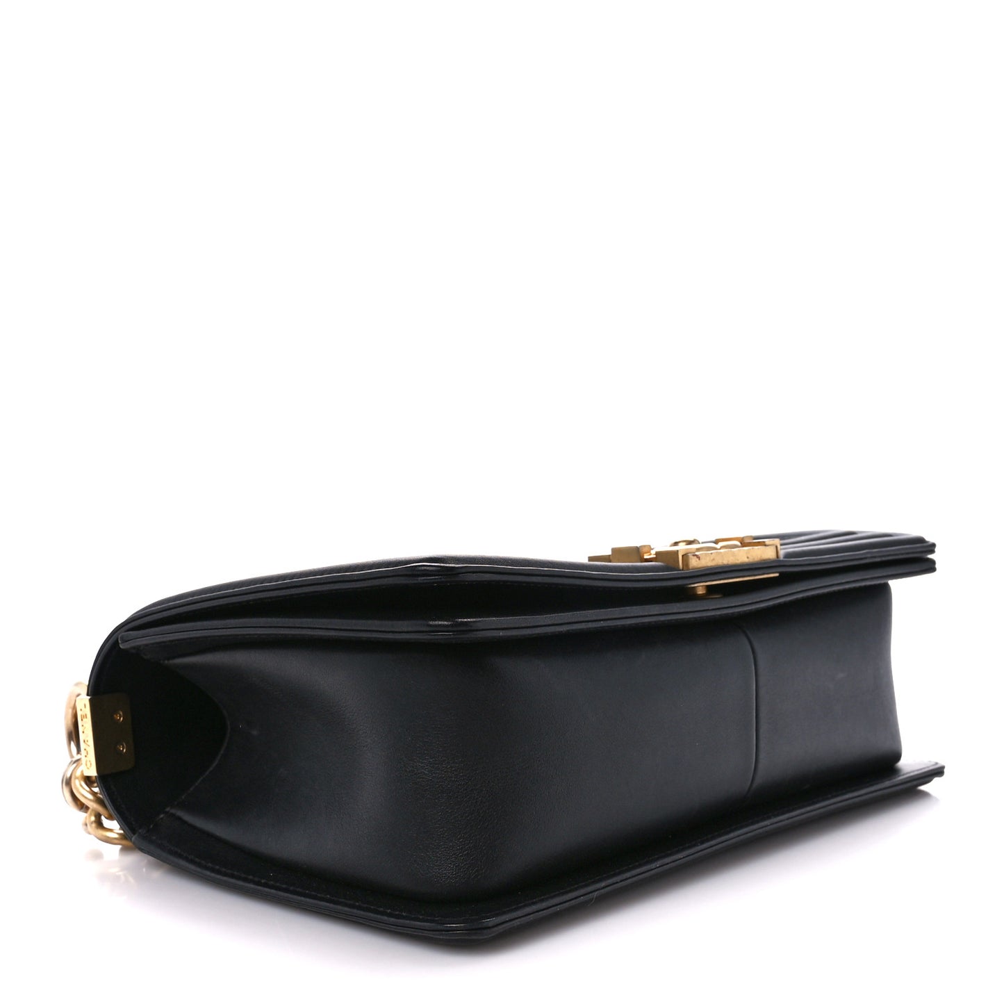 Calfskin Medium Boy Logo Top Handle Flap Black