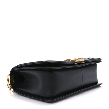 Chanel Calfskin Medium Boy Logo Top Handle Flap Black 4 of 11