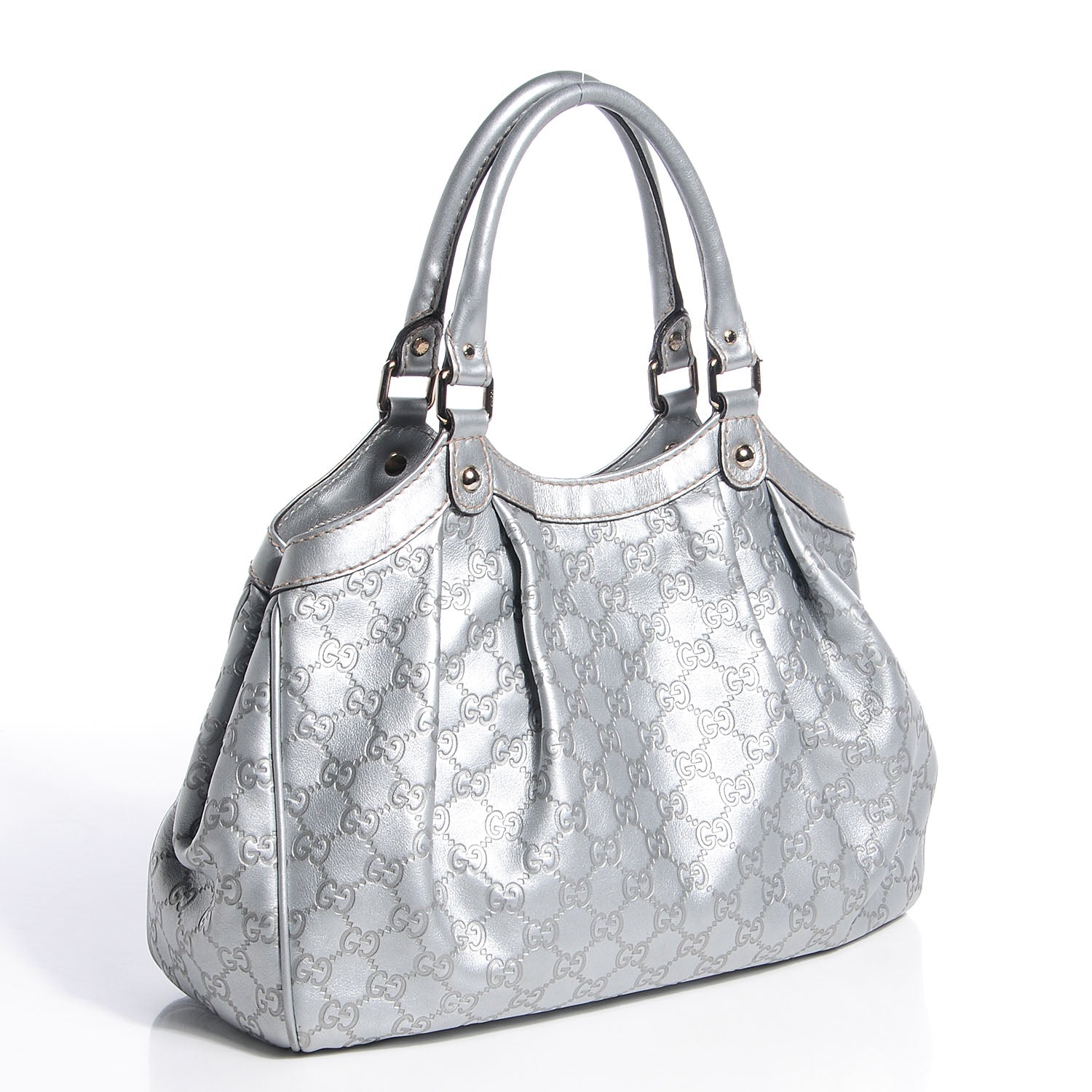 Gucci Guccissima Medium Sukey Tote Silver 3 of 7