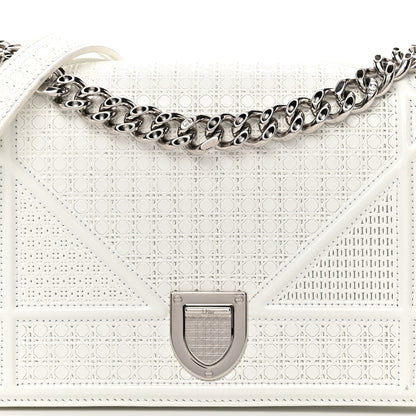 Christian Dior Patent Micro-Cannage Small Diorama Flap Bag White 8 of 18