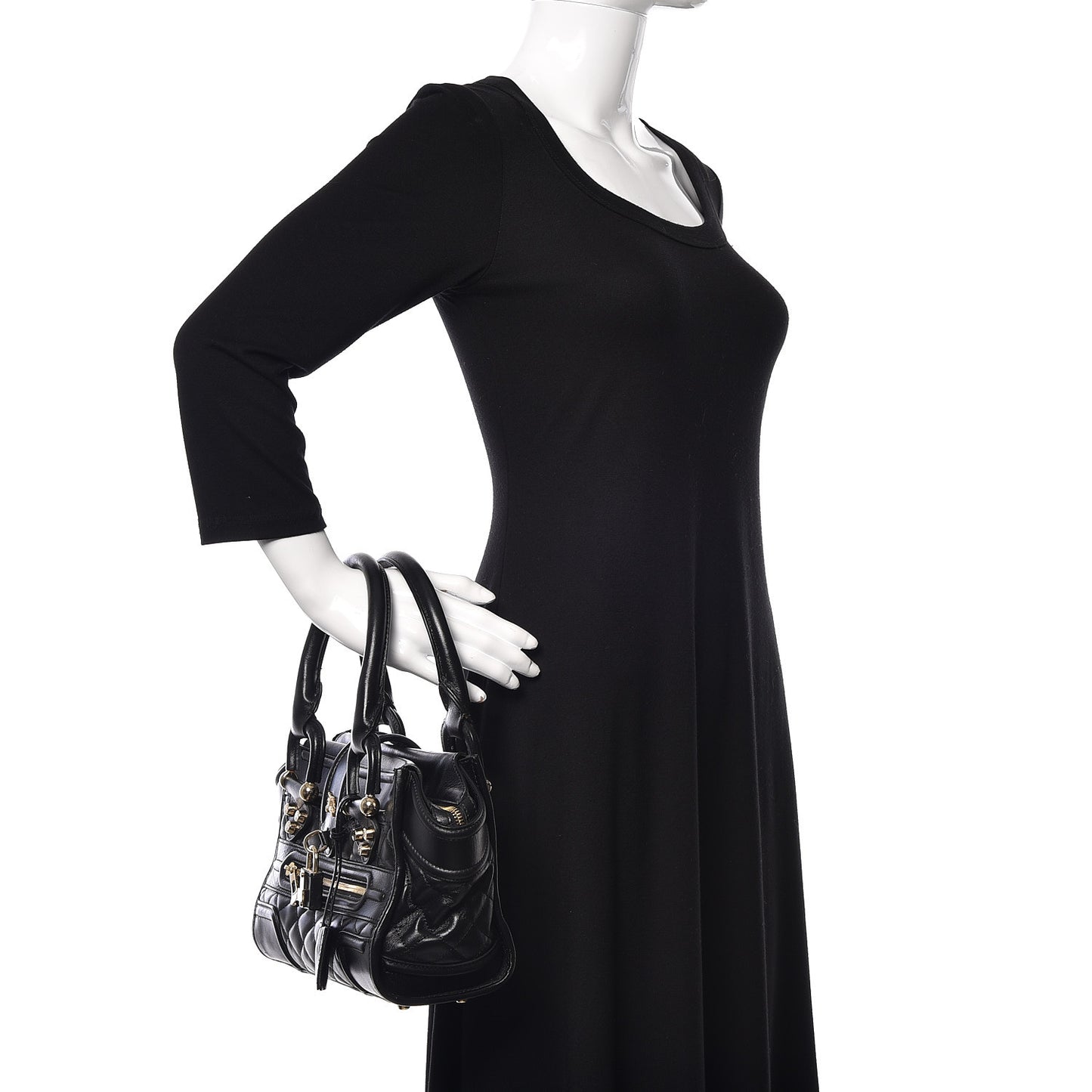 Calfskin Quilted Manor Tote Black