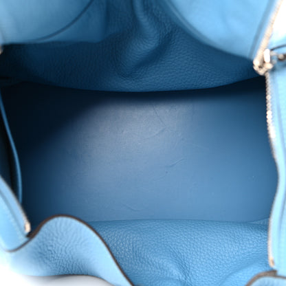 Hermes Taurillon Clemence Lindy 30 Bleu Paradis 5 of 9