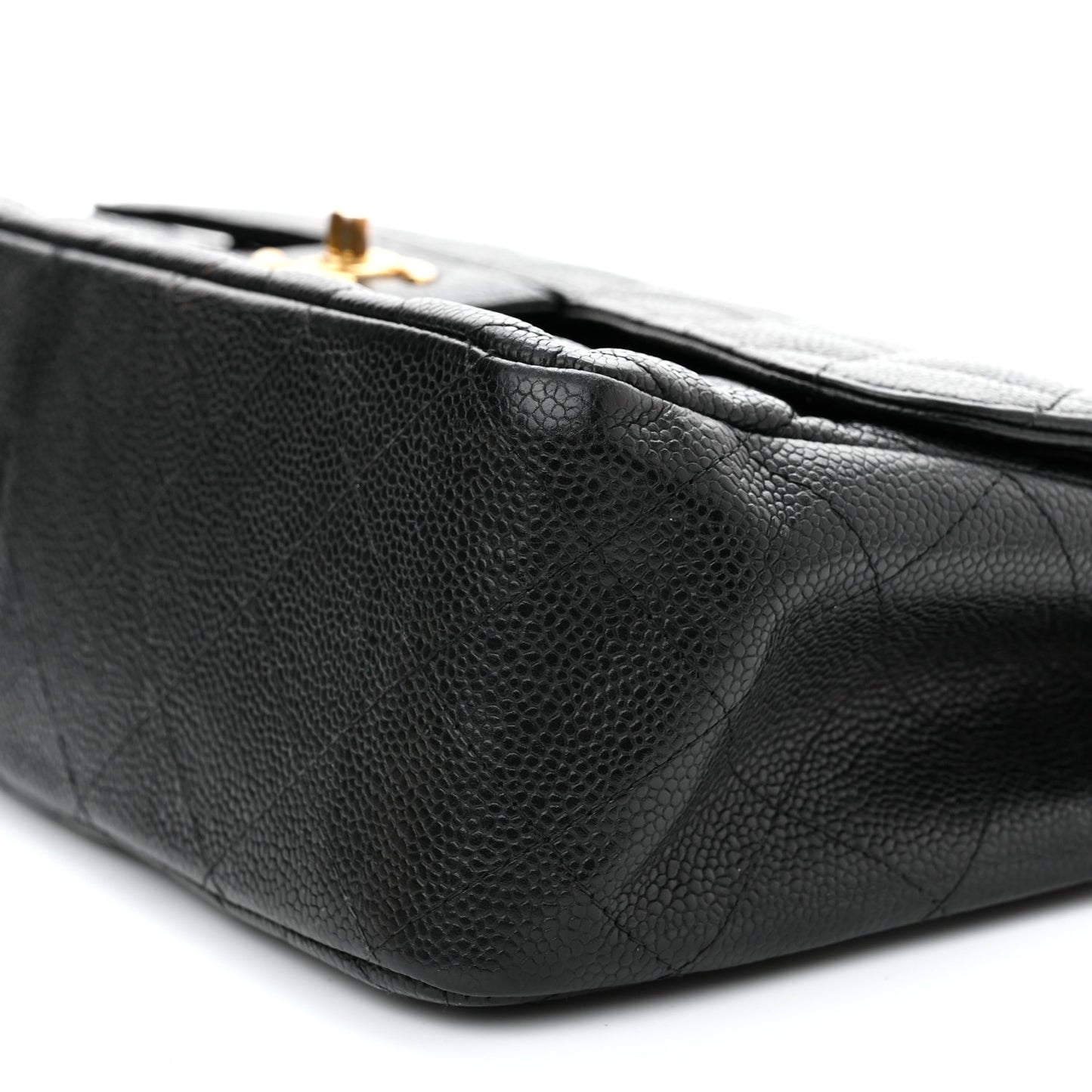 Caviar Quilted Jumbo Double Flap Black