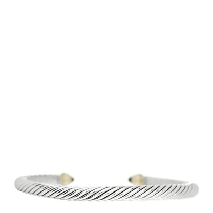 David Yurman Sterling Silver 14K Yellow Gold Black Onyx 5mm Cable Classics Petite Color Bracelet 3 of 4