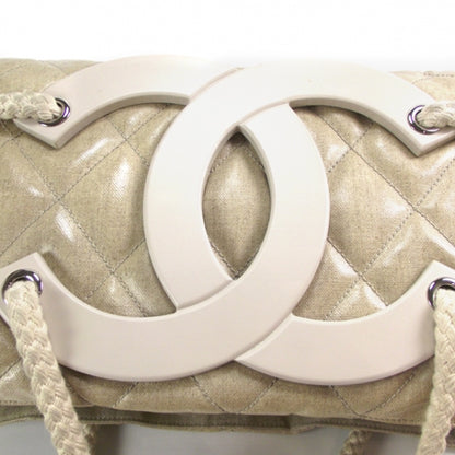 Chanel Coated Canvas Large CC Yacht Tote Beige White 7 of 12