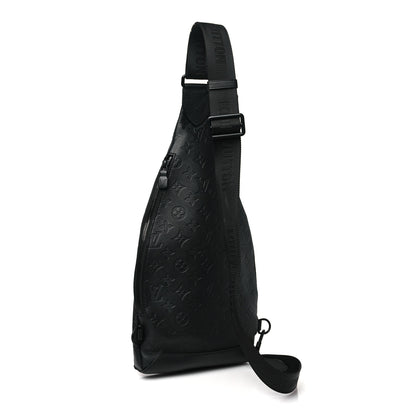 Louis Vuitton Calfskin Shadow Monogram Duo Slingbag Black 3 of 9