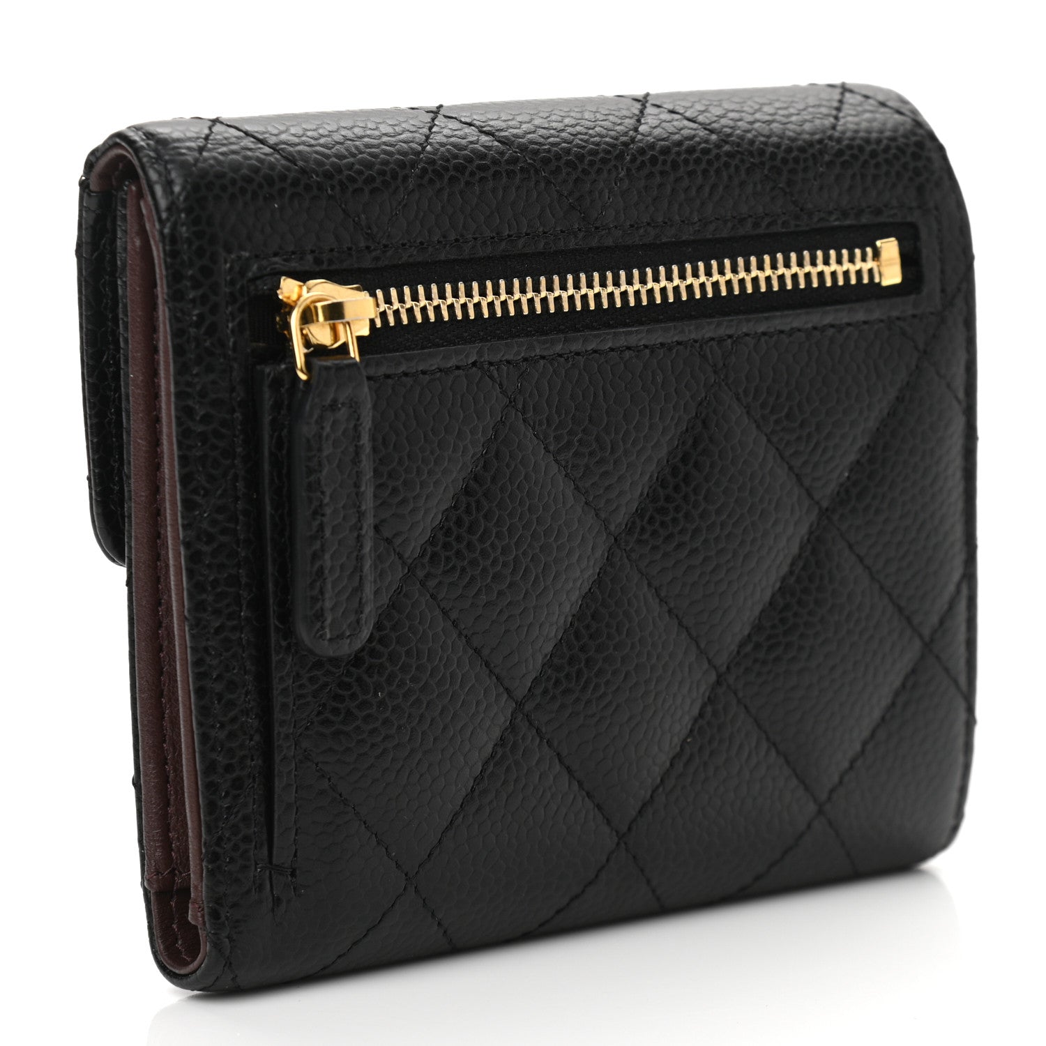Chanel Caviar Quilted Compact Flap Wallet Black 3 of 9