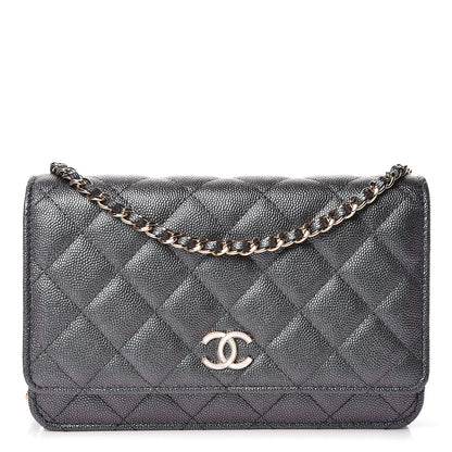 Chanel Iridescent Caviar Quilted Wallet On Chain WOC Black 1 of 11