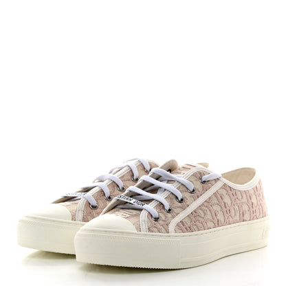 Christian Dior Canvas Oblique Walk'N'Dior Low Top Sneakers 37.5 Powder Nude 3 of 9