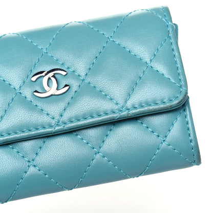 Chanel Lambskin Quilted Flap Card Holder Turquoise 18 of 18