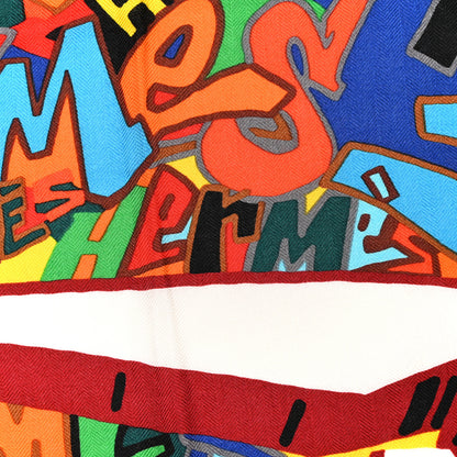 Hermes Silk Cashmere Graff Graffiti Shawl 140 2 of 5