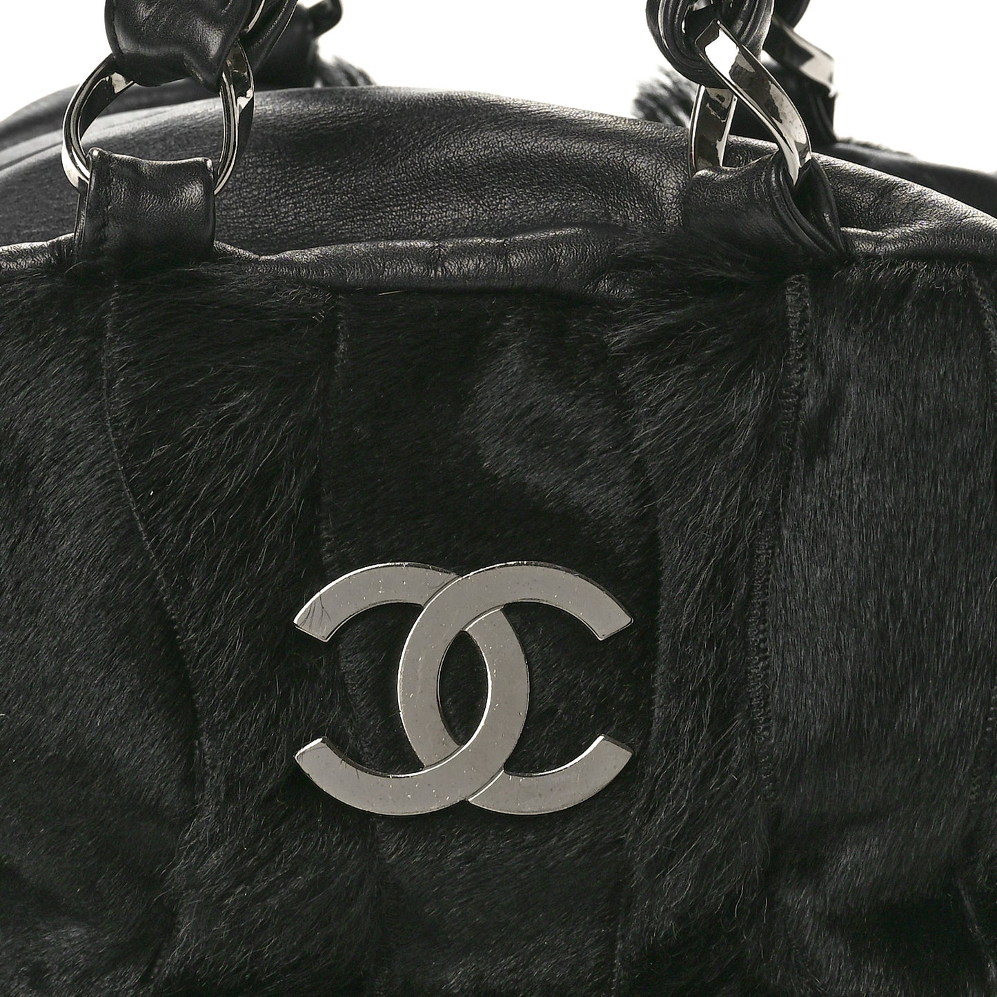 Lambskin Pony Hair Tote Black
