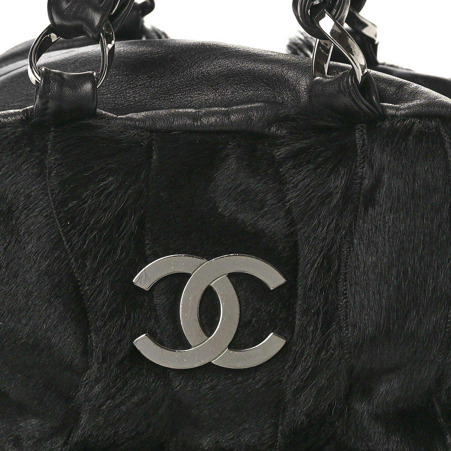 Chanel Lambskin Pony Hair Tote Black 8 of 11