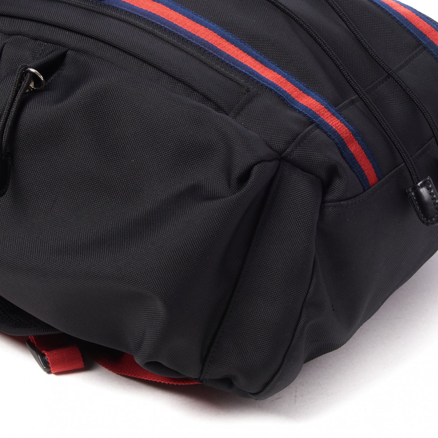 Techno Canvas Web Double Buckle Backpack Black