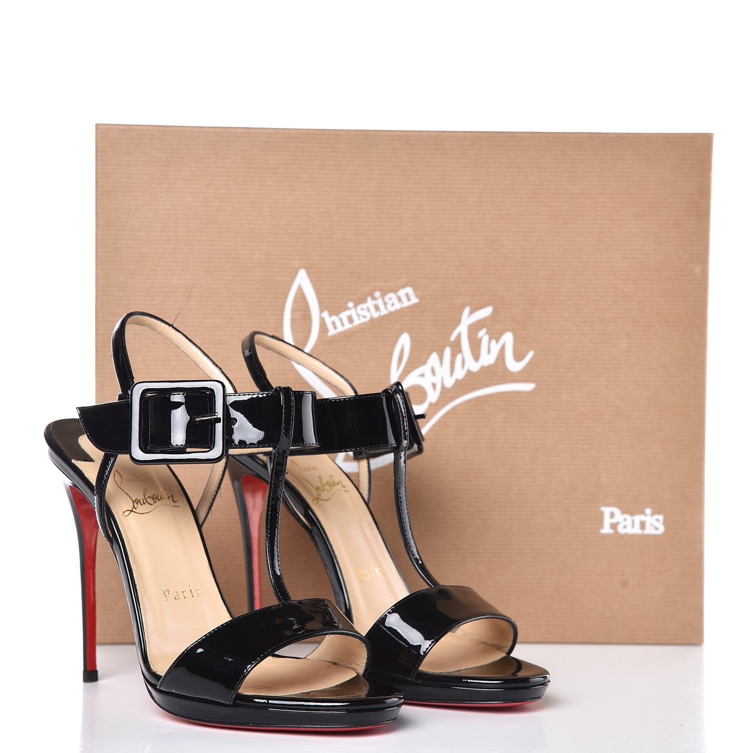 Christian Louboutin Patent Beltega 120 Sandals 36.5 Black 8 of 8