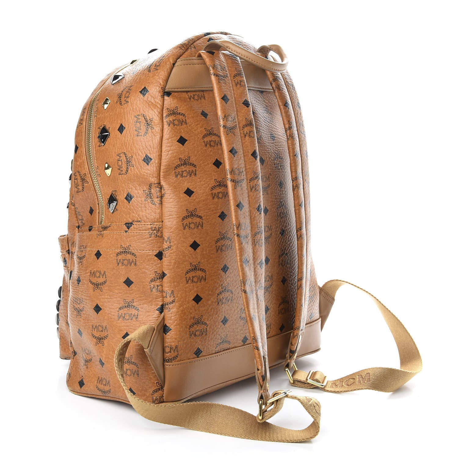 MCM Visetos Studded Medium Stark M Backpack Cognac 2 of 8