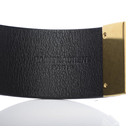 Saint Laurent Calfskin ID Cuff Bracelet L Black 4 of 5