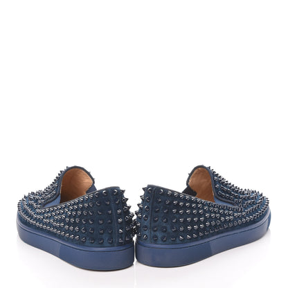Christian Louboutin Velvet Spikes Mens Roller Boat Flats 45 Quartz 5 of 18
