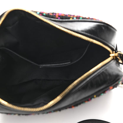 Saint Laurent Tweed Calfskin Monogram Lou Camera Bag Black 5 of 12