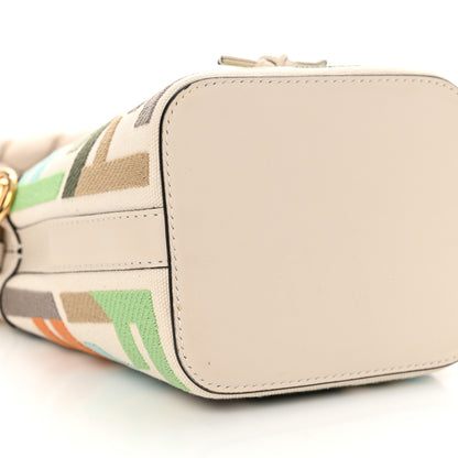 Fendi Canvas Vitello Grace F is Fendi FF Multicolor Embroidered Mini Mon Tresor Bucket Bag Grezzo Multicolor Latte 9 of 15