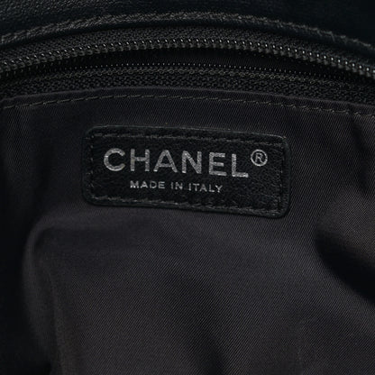 Chanel Coated Canvas Quilted Large Paris Biarritz Tote Black 7 of 15