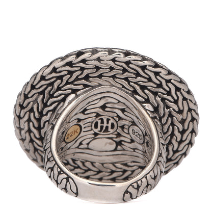 John Hardy Sterling Silver 22K Yellow Gold Hammered Disc Ring 52 6 4 of 6