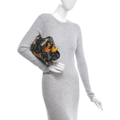 Alexander McQueen Silk Dragonfly Print De Manta Clutch Multicolor Black 2 of 7