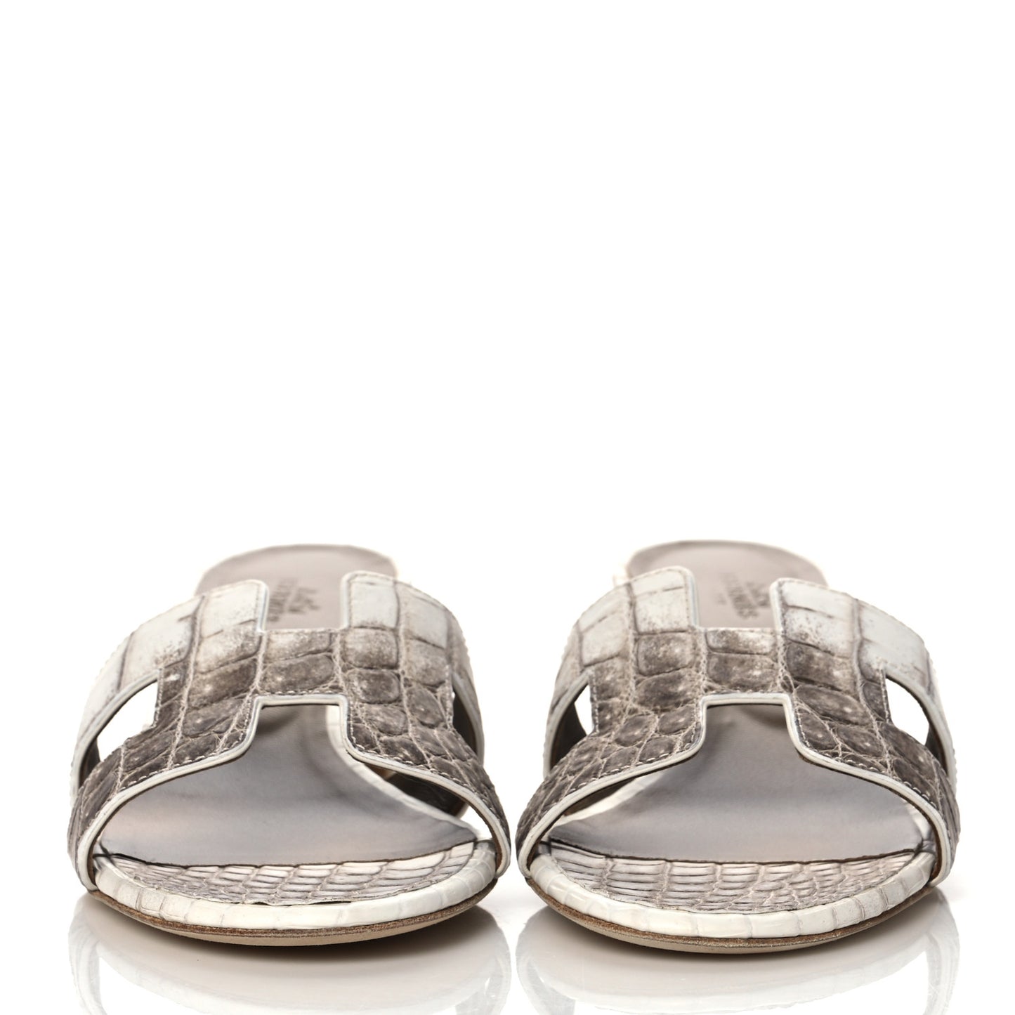 Matte Niloticus Crocodile Himalaya Oasis Sandals 37.5 White