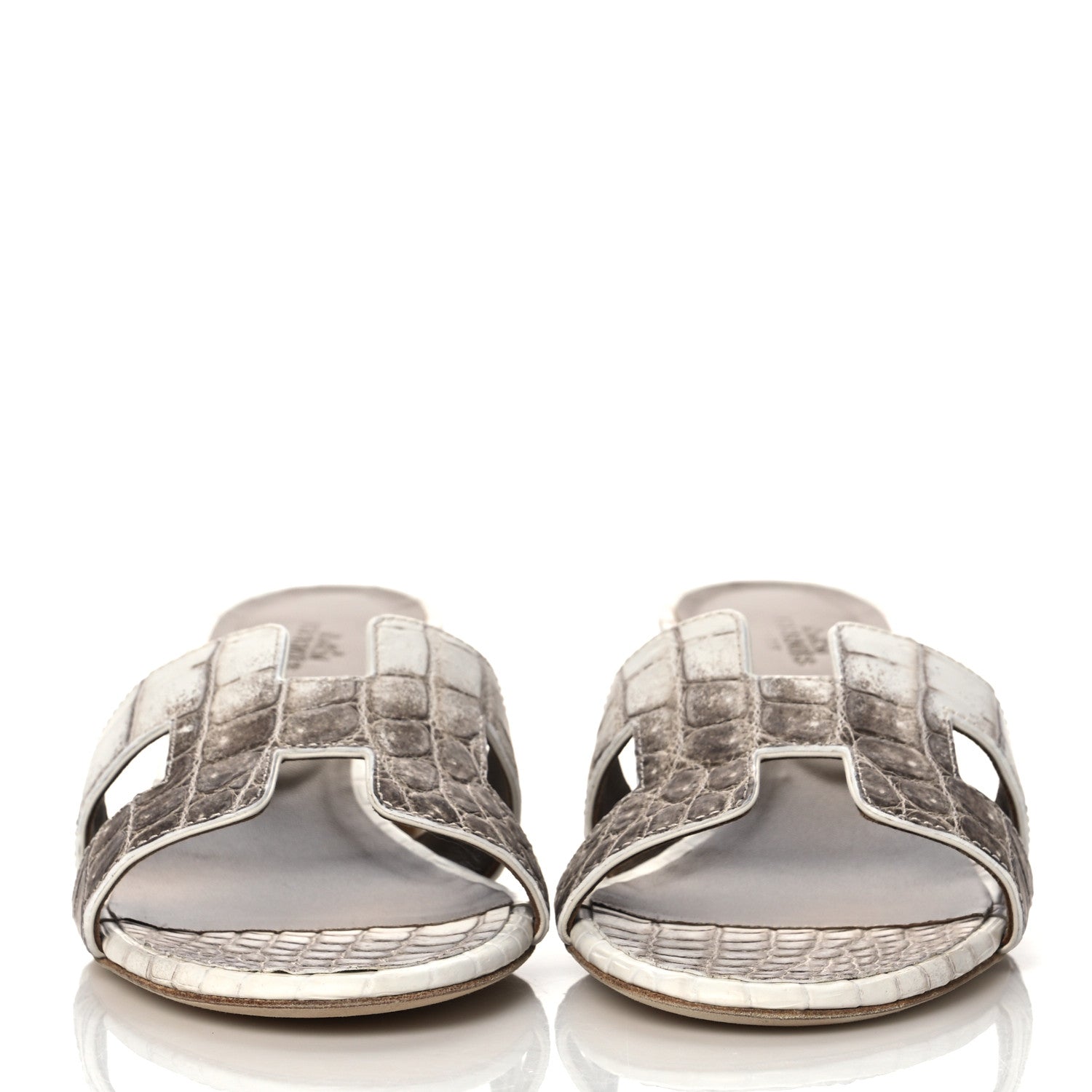 Hermes Matte Niloticus Crocodile Himalaya Oasis Sandals 37.5 White 2 of 9