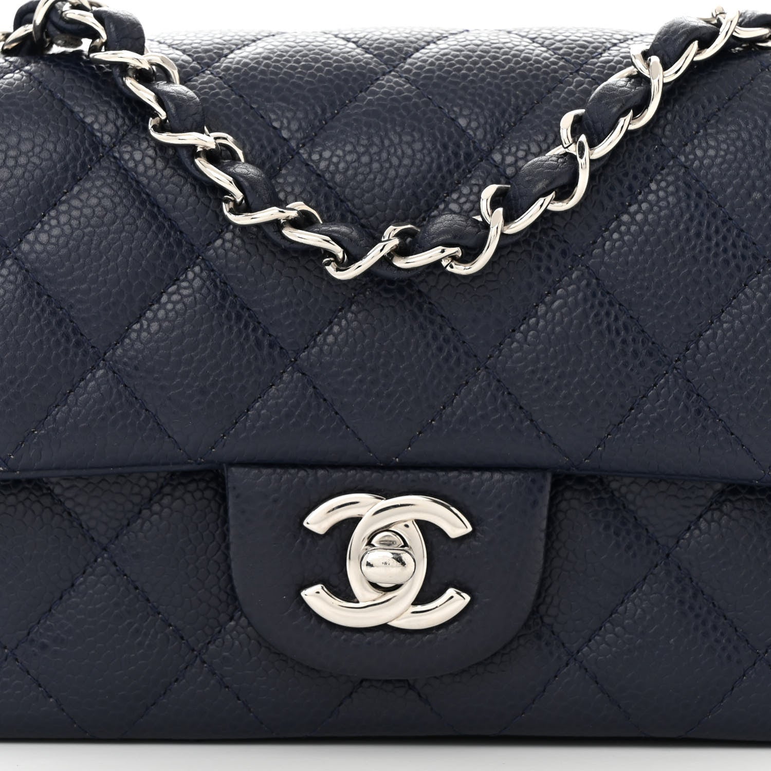 Chanel Caviar Quilted Mini Rectangular Flap Navy 8 of 10