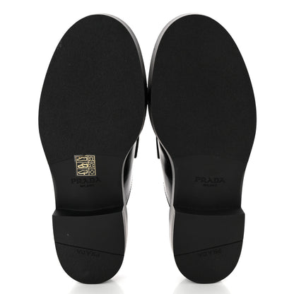 Prada Spazzolato Triangle 40mm Loafer Mules 37 Black 5 of 11