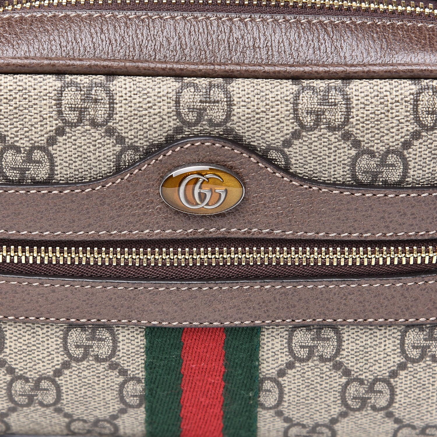 Gucci GG Supreme Monogram Web Mini Ophidia Shoulder Bag Brown 10 of 11