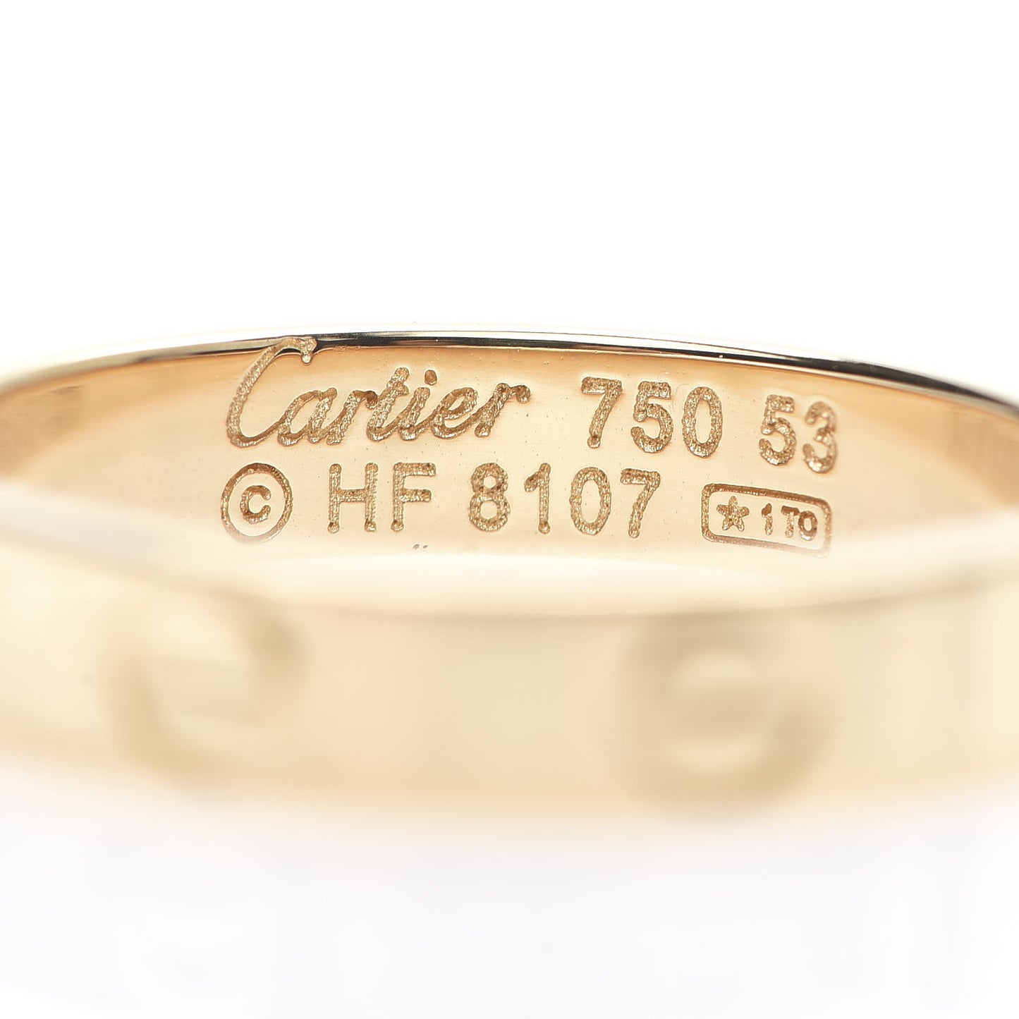 18K Yellow Gold 3.5mm LOVE Wedding Band Ring 53 6.5