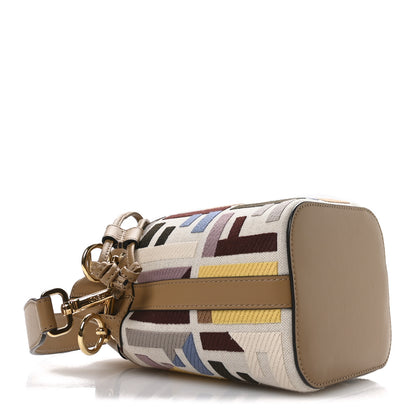 Fendi Canvas Vitello King FF Embroidered Mini Mon Tresor Bucket Bag Dusty Mauve Cappuccino Multicolor 4 of 10