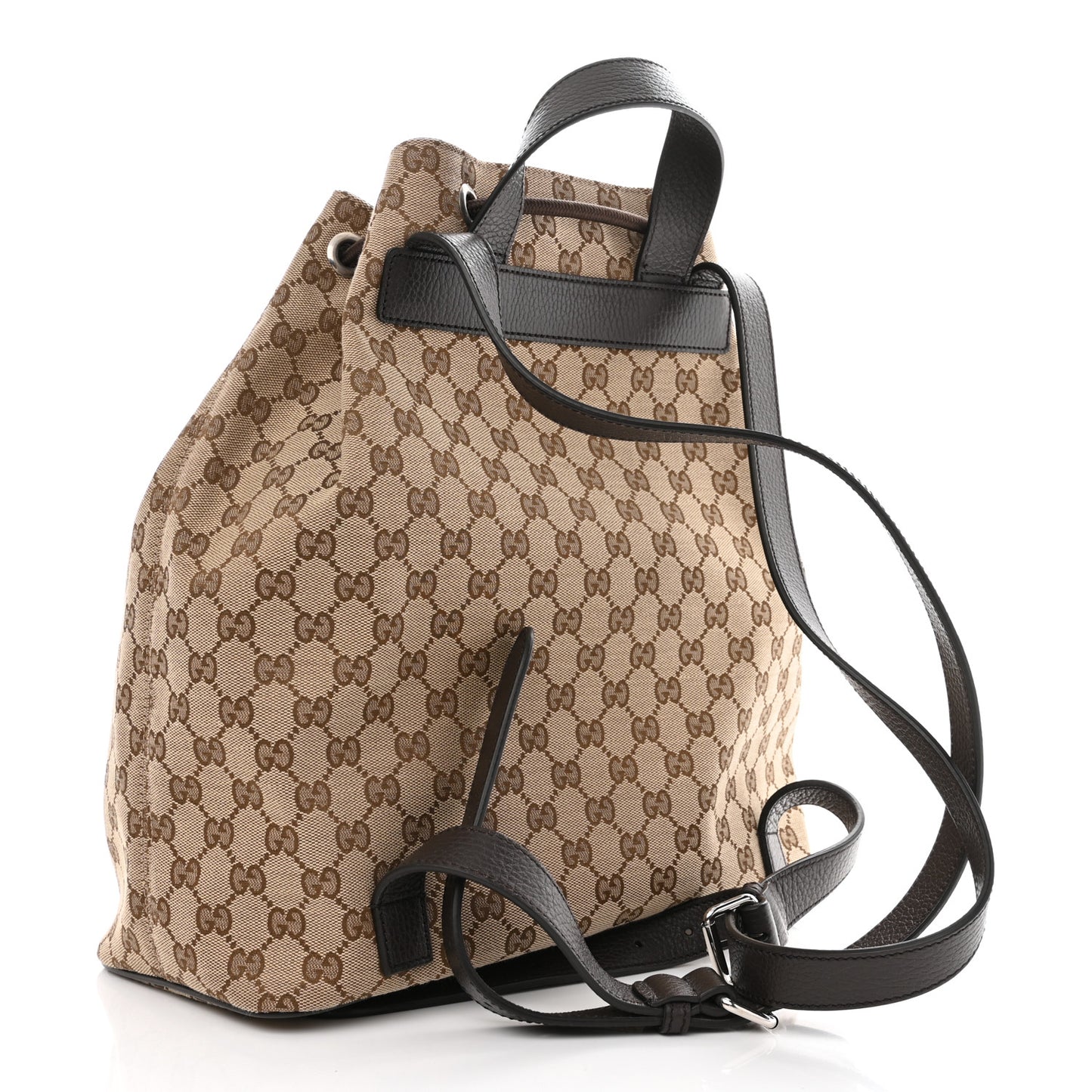 Monogram Dollar Calfskin O Drawstring Backpack Beige Ebony Testa di Moro Dark Chocolate