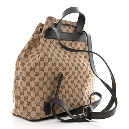Gucci Monogram Dollar Calfskin O Drawstring Backpack Beige Ebony Testa di Moro Dark Chocolate 3 of 10