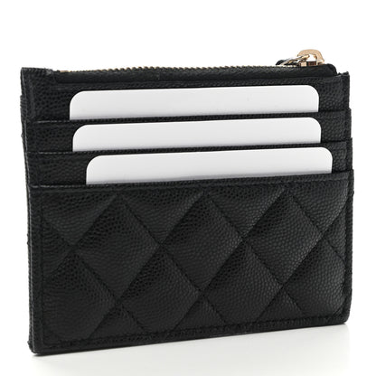 Chanel Caviar Quilted CC Zip Card Holder Black 3 of 8