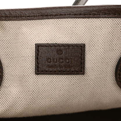 Gucci GG Supreme Monogram Textured Calfskin Small Ophidia Shoulder Tote Bag Beige Ebony New Acero 5 of 10