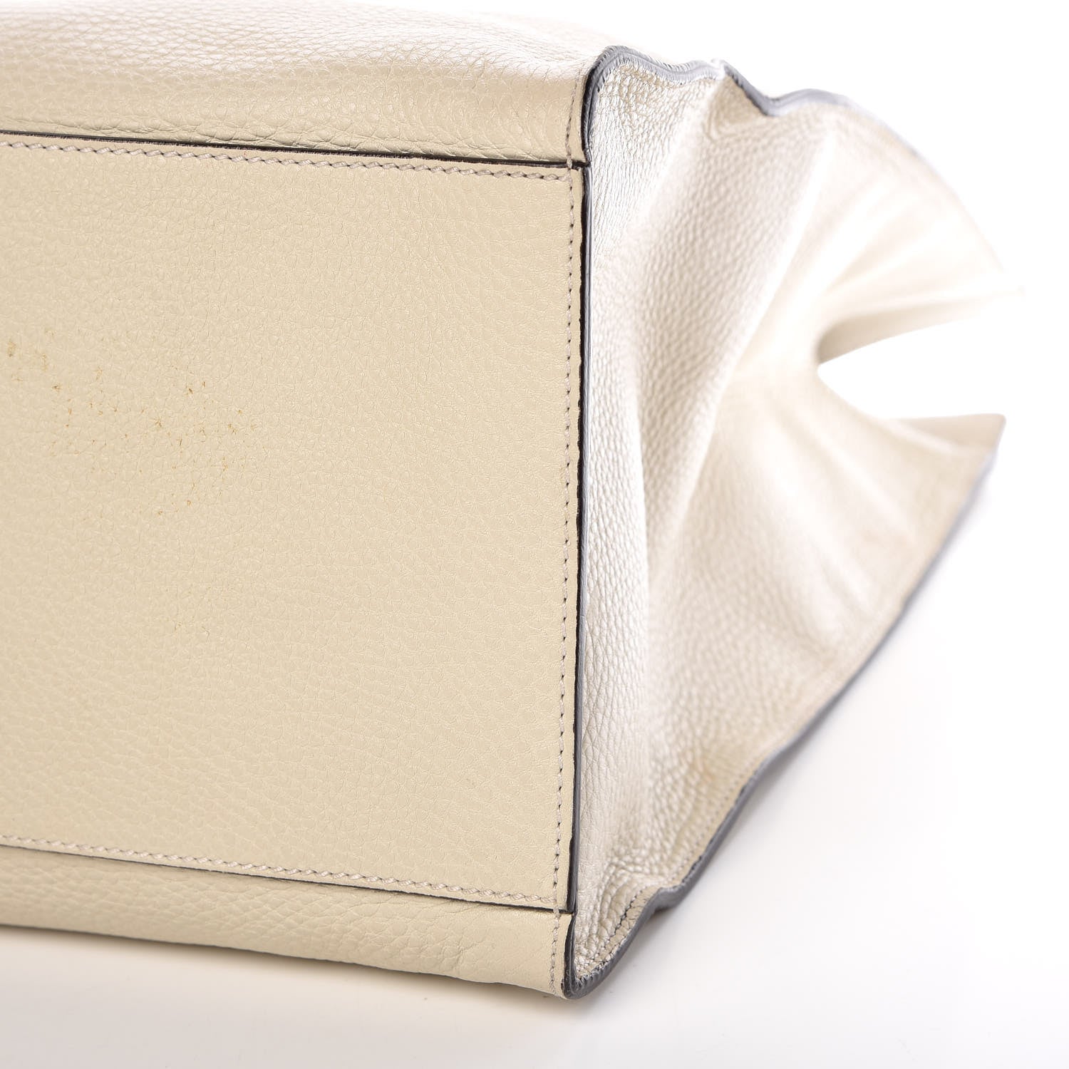 Gucci Pebbled Calfskin Bamboo Tote Off White 7 of 16