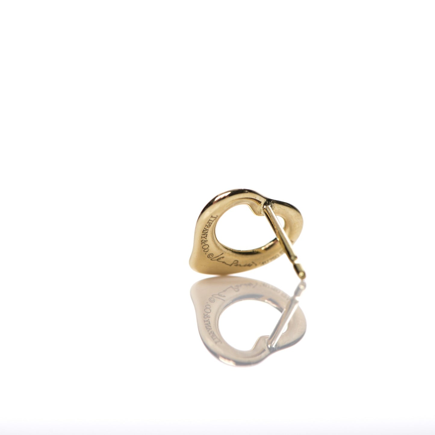 18K Yellow Gold 11mm Elsa Peretti Open Heart Earrings
