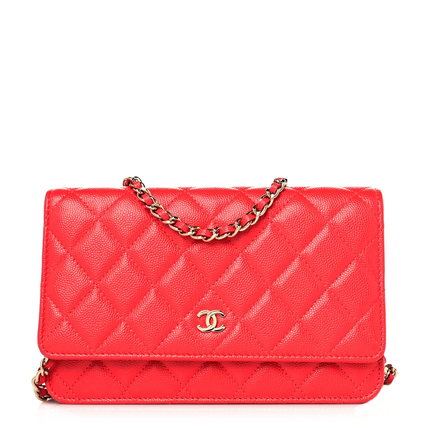 Caviar Quilted Wallet On Chain WOC Red